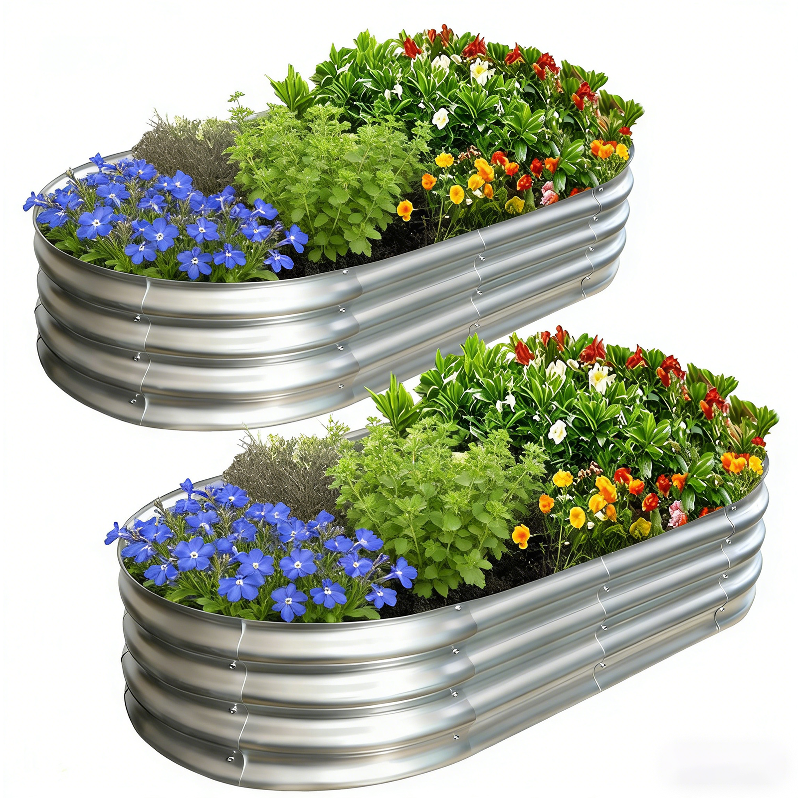 AmazStove Galvanized Raised Garden Bed Kit, Planter Garden Boxes Outdoor