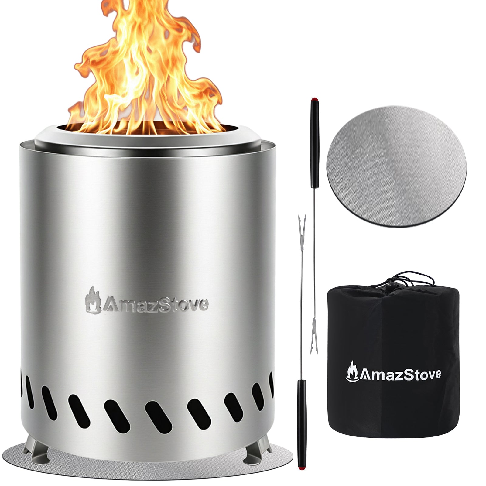 AmazStove Tabletop Camping Stove for Outdoor Safe Burning Firepits