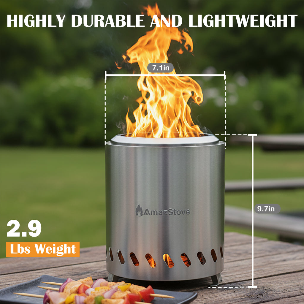 AmazStove Tabletop Camping Stove for Outdoor Safe Burning Firepits