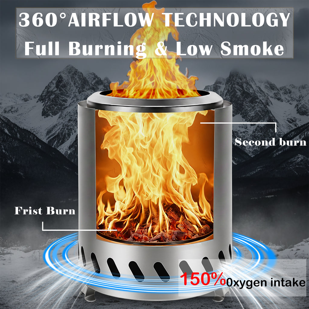 AmazStove Tabletop Camping Stove for Outdoor Safe Burning Firepits