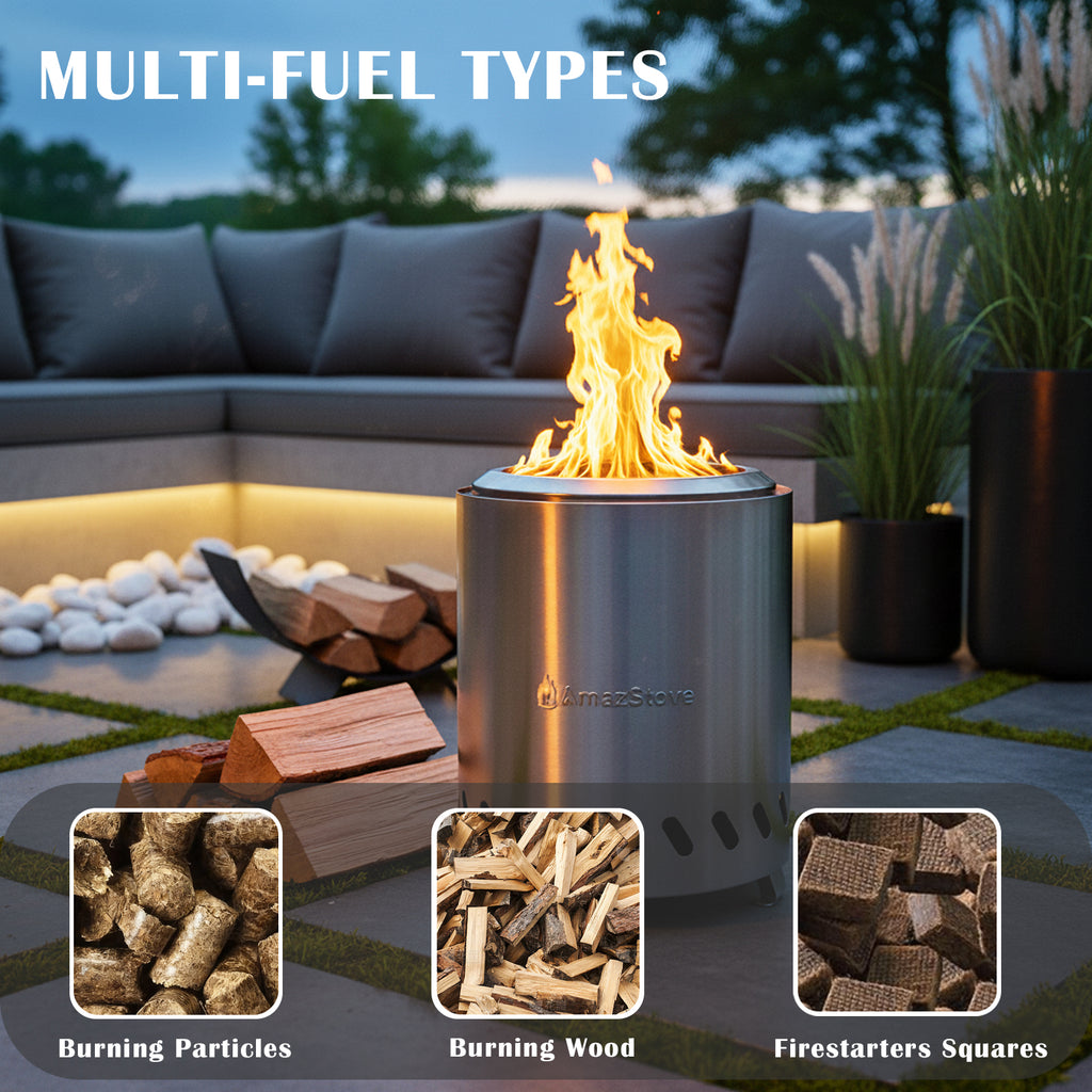 AmazStove Tabletop Camping Stove for Outdoor Safe Burning Firepits