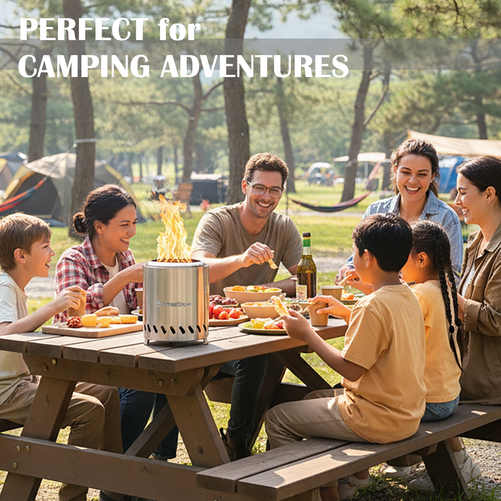 AmazStove Tabletop Camping Stove for Outdoor Safe Burning Firepits