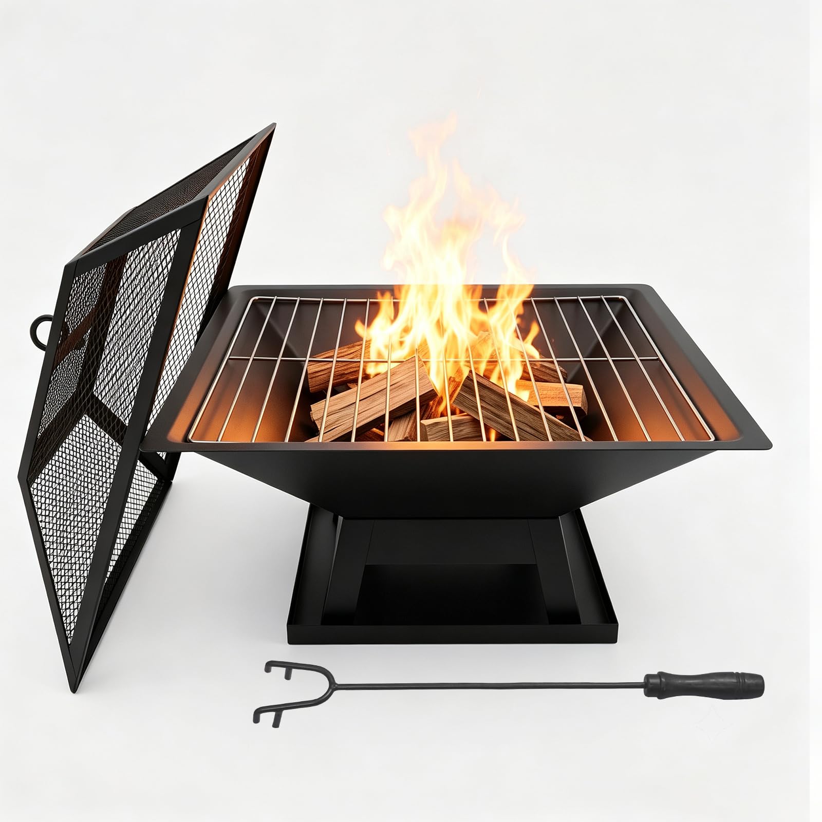 AmazStove Outdoor Wood Burning Fire Pit for Backyard Patio Camping Bonfire BBQ