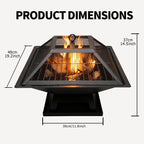 AmazStove Outdoor Wood Burning Fire Pit for Backyard Patio Camping Bonfire BBQ