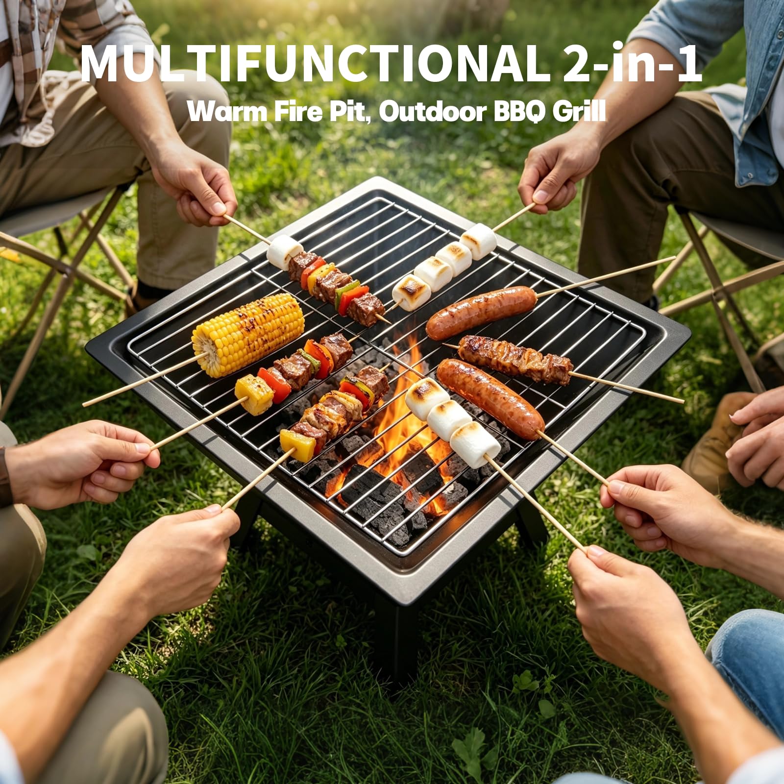 AmazStove Outdoor Wood Burning Fire Pit for Backyard Patio Camping Bonfire BBQ